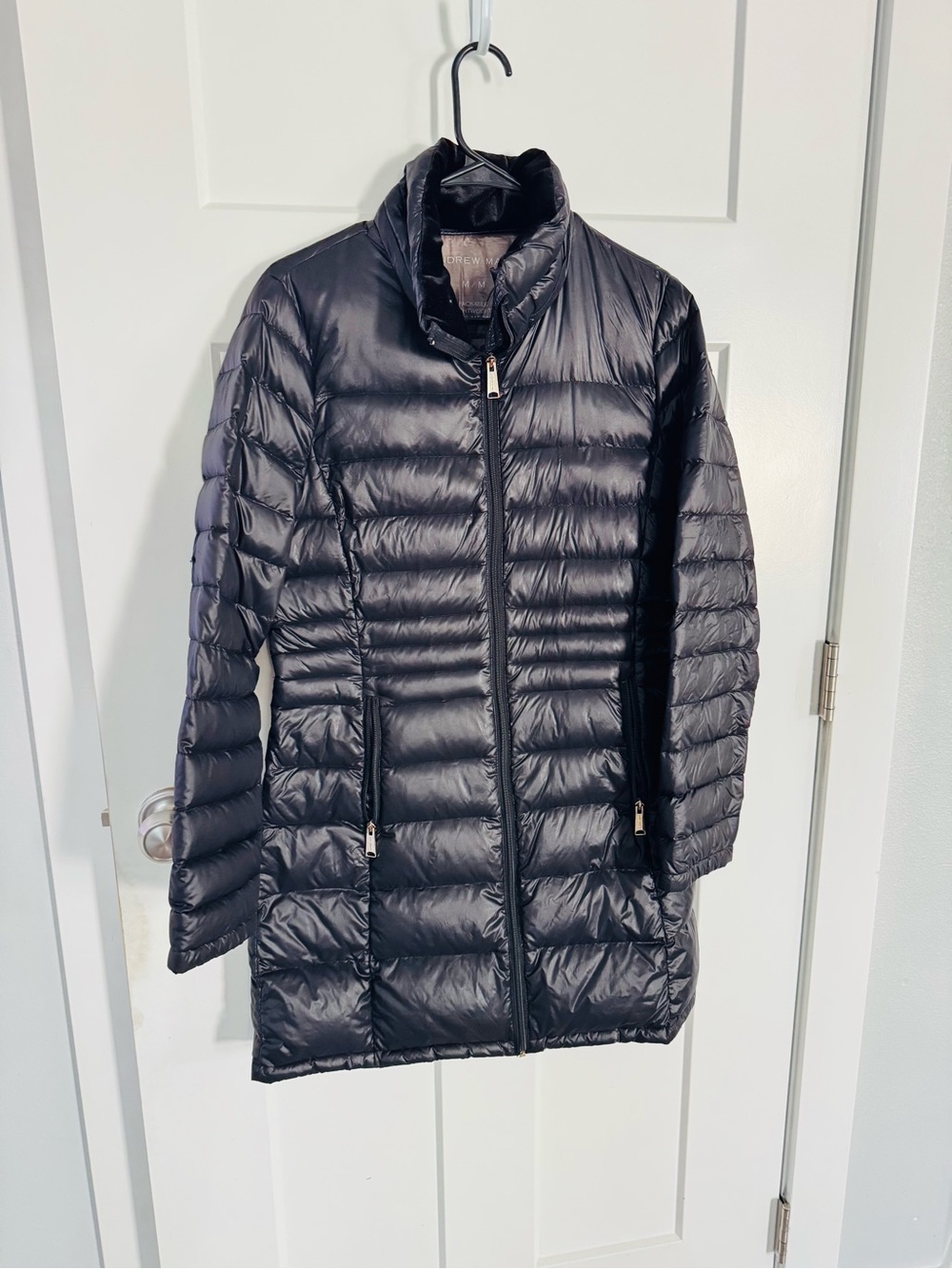 Andrew Marc Women's Black Quilted Long Puffer Jacket